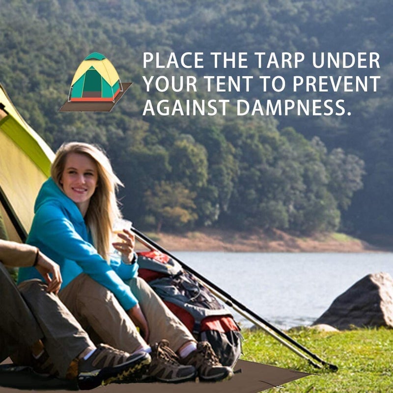 KALINCO Waterproof Camping Tarp Tent Hammock Rain Fly, 10X10FT/10X15FT, Mutifunctional Tent Footprint Lightweight Tarp for Camping, Hiking and Survival Shelter - Image 4